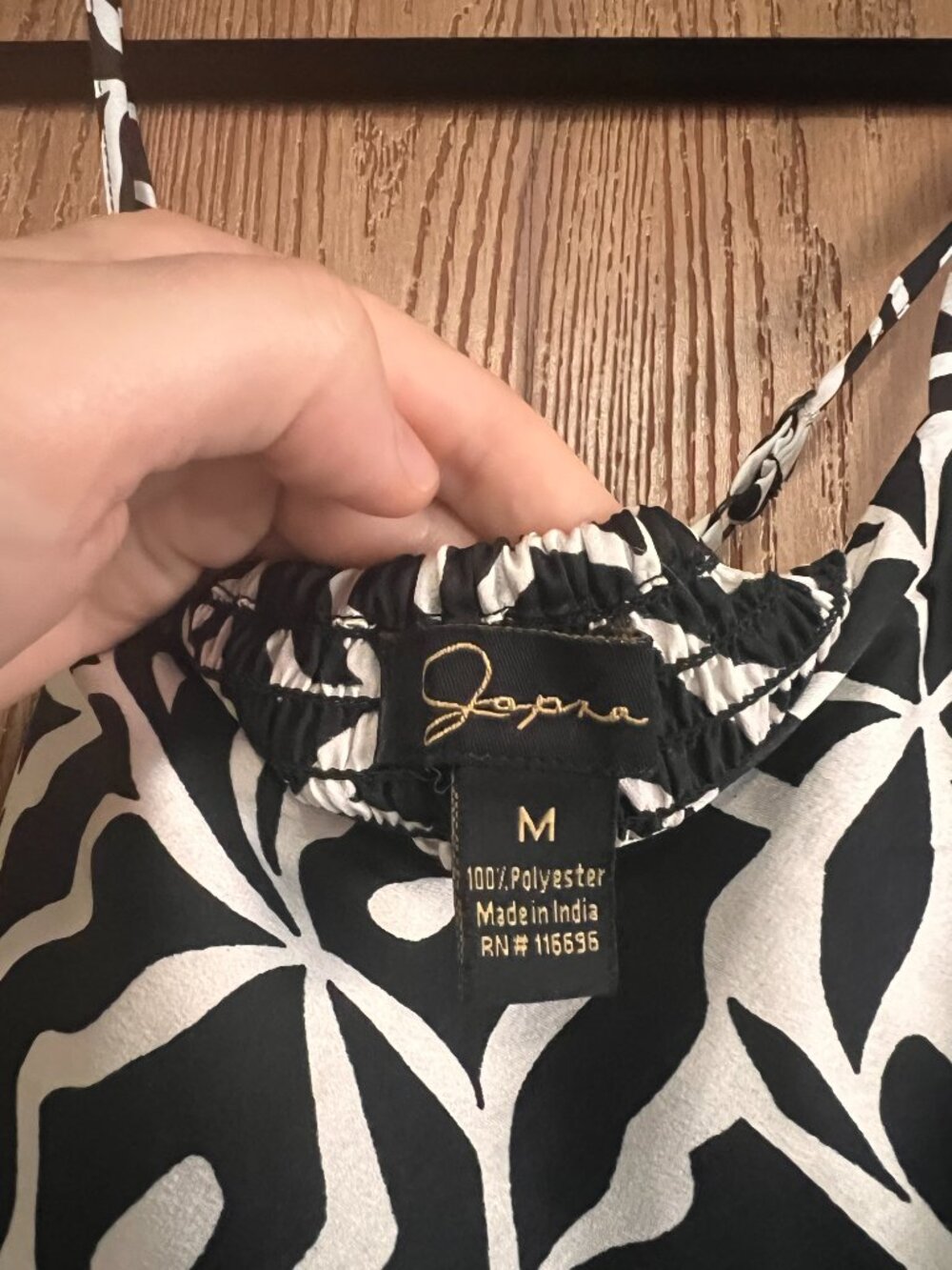 Japna Black & White Bold Print Scarf Top - Picture 3 of 6